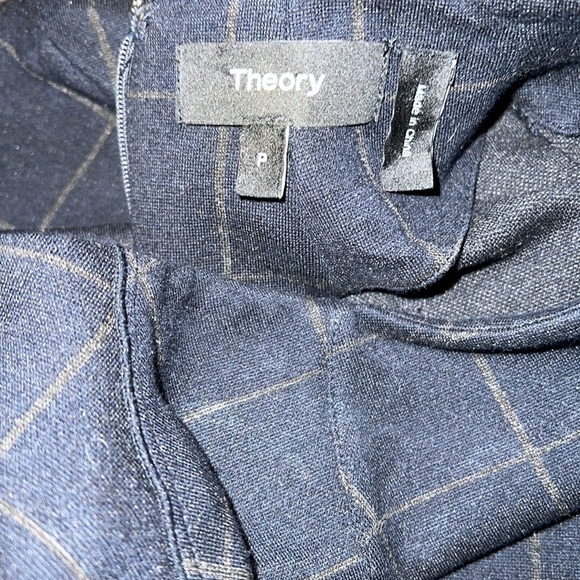 Theory Navy Dolman Window Pane Mini Shift Dress Size P/00-0 - Picture 7 of 8